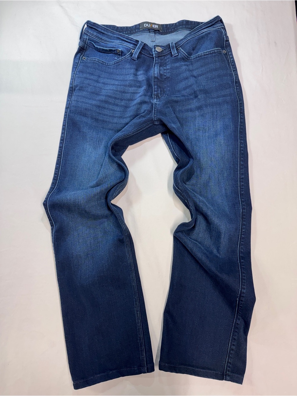 DUER DU/ER Mens Performance Denim Straight Leg Jeans Blue Wash 32x34 Fits 32x29